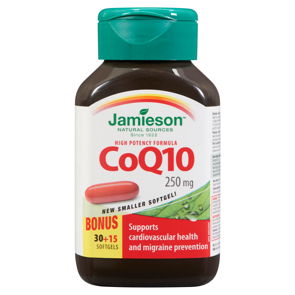 Jamieson CoQ10 250 mg 30+15 Softgels WeShine.ca Health & Beauty