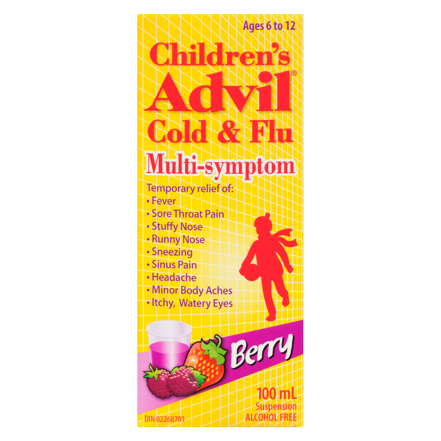 Children's Advil Cold & Flu Suspension Berry, 100 ml WeShine.ca